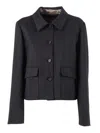 Lorena Antoniazzi Structured Cropped Coat With Classic Collar In Black