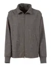 Lorena Antoniazzi High Collar Zip Sweatshirt With Textured Finish In Brown