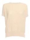 Lorena Antoniazzi Short-sleeved Knitted T-shirt In White