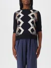 Lorena Antoniazzi Geometric Knit T-shirt In Blue