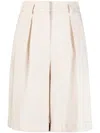 Lorena Antoniazzi Tailored Beige Shorts With Pleated Front In Neutral