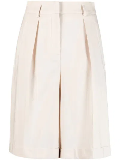 LORENA ANTONIAZZI LORENA ANTONIAZZI TAILORED BEIGE SHORTS WITH PLEATED FRONT