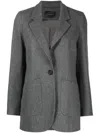 Lorena Antoniazzi Tailored Grey Blazer With Single Button Closure In Gray