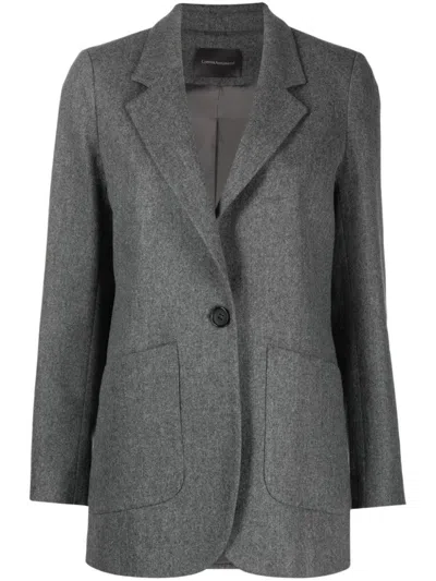 LORENA ANTONIAZZI TAILORED GREY BLAZER WITH SINGLE BUTTON CLOSURE