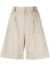 Lorena Antoniazzi Tailored High-waisted Bermuda Shorts With Pleated Front In Neutral