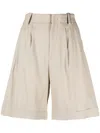 Lorena Antoniazzi Tailored High-waisted Bermuda Shorts With Pleated Front In White