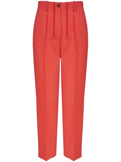 Lorena Antoniazzi Tailored Tapered-leg Trousers In Red