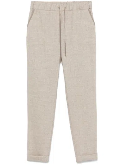 Lorena Antoniazzi Tapered Trousers In Neutrals