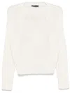 Lorena Antoniazzi Textured Star Pattern Knit Turtleneck Sweater In White