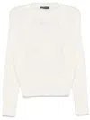 Lorena Antoniazzi Textured Star Pattern Knit Turtleneck Sweater In White