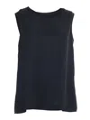 Lorena Antoniazzi Black Round Neck Tank Top In Blue