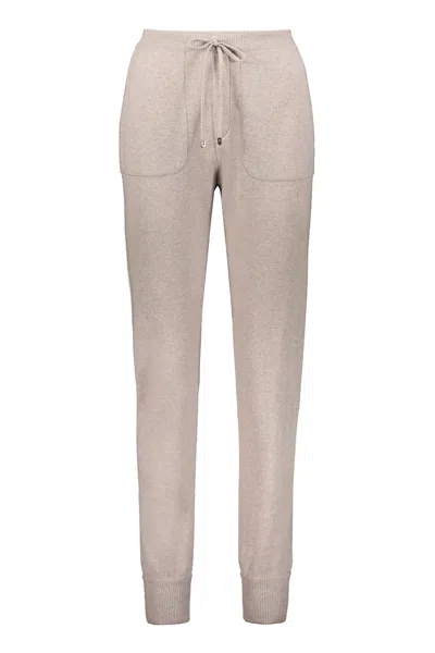 Lorena Antoniazzi Track Pants In Virgin Wool Blend In Turtledove