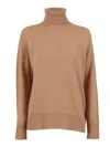 Lorena Antoniazzi Sequin-embellished Turtleneck Sweater In Brown