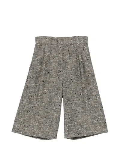 Lorena Antoniazzi Tweed Wide-leg Shorts In Animal Print
