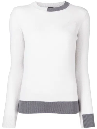 Lorena Antoniazzi Two-tone Fine Knit Jumper In Grey