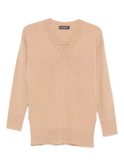 Lorena Antoniazzi V-neck Sweater In Neutral