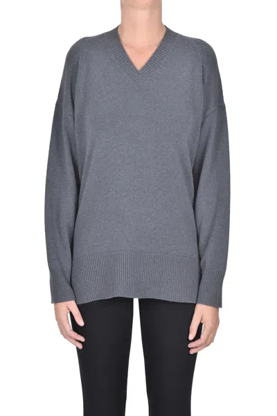 Lorena Antoniazzi V-neckline Pullover In Gray