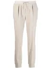 Lorena Antoniazzi Virgin Wool-blend Track Pants In Nude
