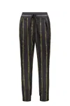 Lorena Antoniazzi Virgin Wool Track Pants In Black