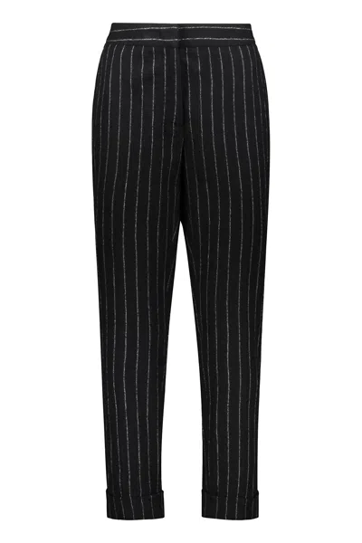 Lorena Antoniazzi Virgin Wool Trousers In Black