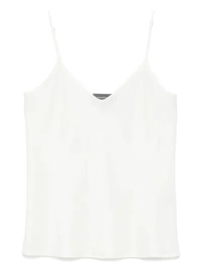 Lorena Antoniazzi White Satin Tank Top