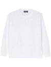 LORENA ANTONIAZZI WHITE SEQUIN-EMBELLISHED SWEATER