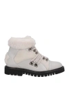 Lorena Antoniazzi Woman Ankle Boots Light Grey Size 6 Ovine Leather, Virgin Wool, Silk, Viscose In Grey