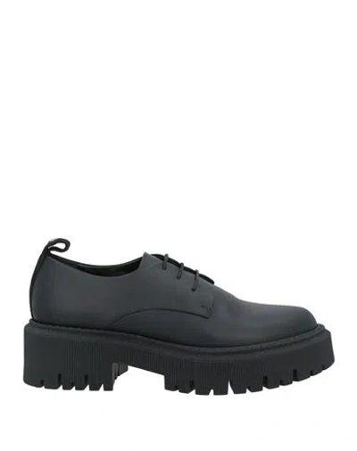 Lorena Antoniazzi Woman Lace-up Shoes Black Size 8 Leather
