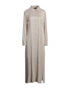 Lorena Antoniazzi Woman Maxi Dress Beige Size 8 Acetate, Silk, Virgin Wool, Viscose, Polyester