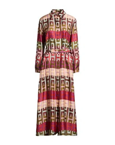 Lorena Antoniazzi Woman Maxi Dress Pink Size 8 Silk In Red