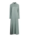 Lorena Antoniazzi Woman Maxi Dress Sage Green Size 8 Acetate, Silk, Virgin Wool, Viscose, Polyester In Sage Green