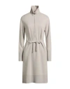 Lorena Antoniazzi Woman Midi Dress Light Grey Size 8 Virgin Wool, Cashmere, Silk In Gray