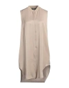 Lorena Antoniazzi Woman Midi Dress Taupe Size 10 Acetate, Silk, Cotton, Polyamide, Viscose In Gold
