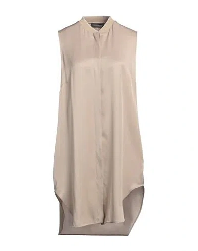 Lorena Antoniazzi Woman Midi Dress Taupe Size 10 Acetate, Silk, Cotton, Polyamide, Viscose In Gold