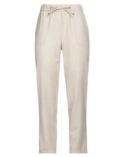 Lorena Antoniazzi Woman Pants Beige Size 8 Virgin Wool, Polyamide, Metallic Fiber In Sand