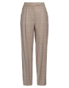 Lorena Antoniazzi Woman Pants Camel Size 2 Virgin Wool, Viscose, Linen, Elastane In Beige