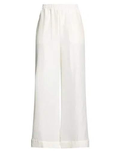 Lorena Antoniazzi Woman Pants White Size 8 Cotton, Silk
