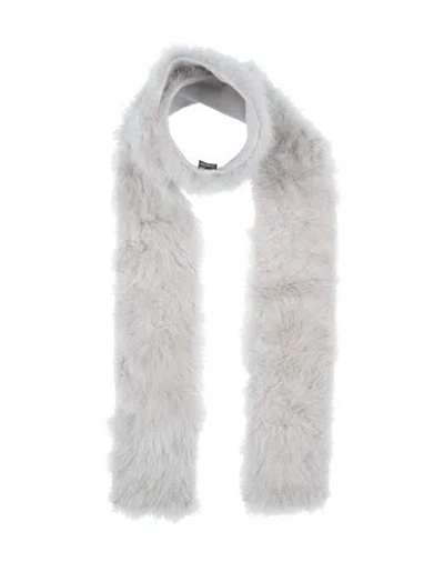 Lorena Antoniazzi Woman Scarf Light Grey Size 6 Goat Skin, Cashmere