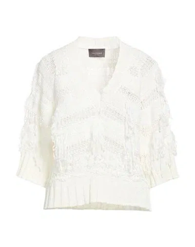 Lorena Antoniazzi Woman Sweater White Size 8 Cotton, Polyamide, Polyester