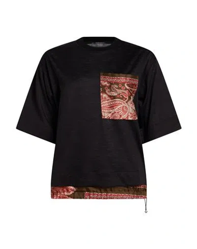 Lorena Antoniazzi Woman Top Black Size 6 Virgin Wool, Silk