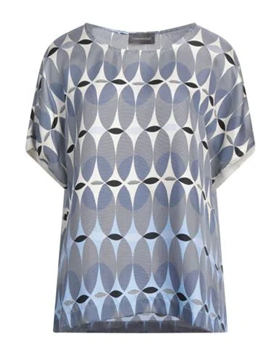 Lorena Antoniazzi Geometric-print Silk T-shirt In Gray