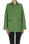 Lorena Antoniazzi Wool And Angora Cloth Jacket In Green