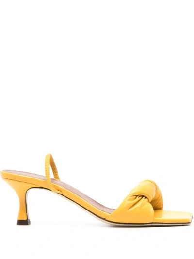 Lorena Antoniazzi Twisted Leather Sandals In Yellow
