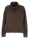 Lorena Antoniazzi Zip-fastening Sweatshirt In Brown