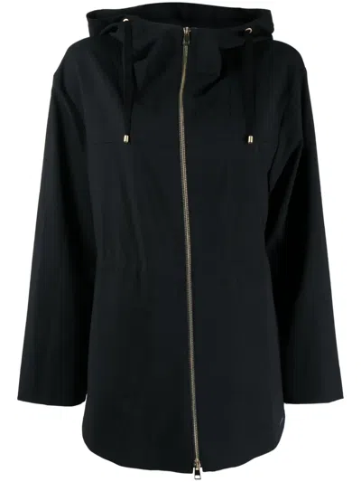 Lorena Antoniazzi Zip-up Hooded Coat In Black