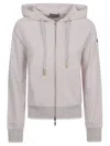Lorena Antoniazzi Zipped Classic Hoodie In Light Grey