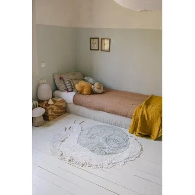 Lorena Canals Animal Rugs Rectangle Hand Woven Cotton Rug In Blue