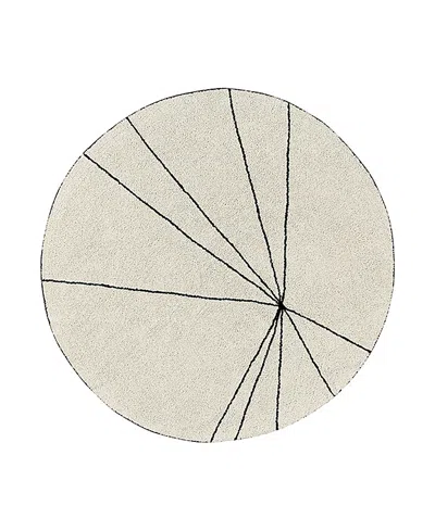 Lorena Canals Bereber Style Washable Alfombra Lavable Round Area Rug, 5'3 X 5'3 In Neutral
