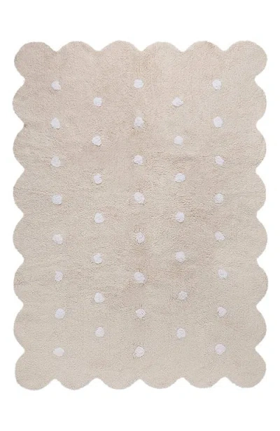 Lorena Canals Biscuit Polka Dot Washable Cotton Blend Rug In Neutral