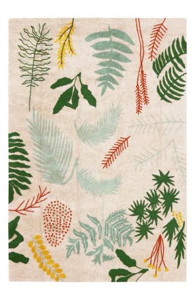 Lorena Canals Kids'  Botanic Print Washable Cotton Rug In Multi